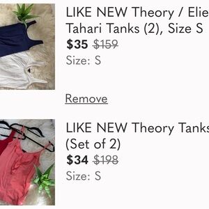 LIKE NEW 2 TheoryTank Tops - Coral and White only